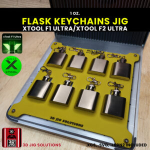 xTool F1 Ultra flask keychain laser jig