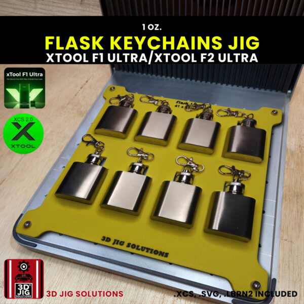 xTool F1 Ultra flask keychain laser jig