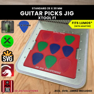 xTool F1 guitar pick laser jig