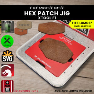 xTool F1 hex leather hat patch laser jig