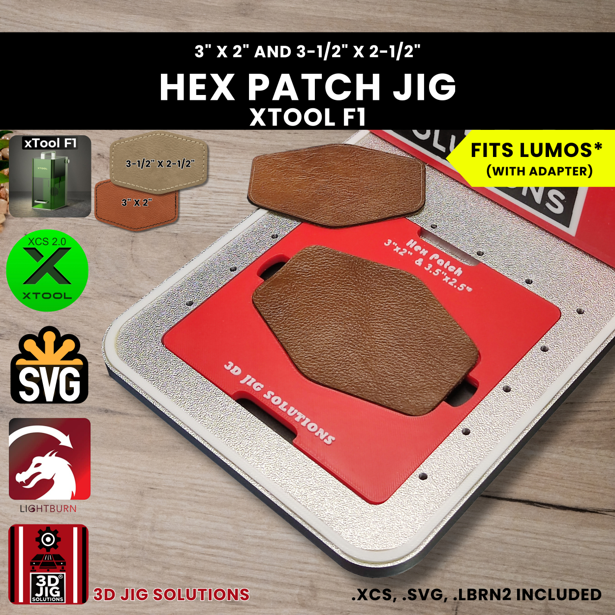 xTool F1 hex leather hat patch laser jig