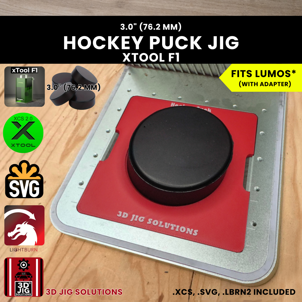 xTool F1 hockey puck laser jig