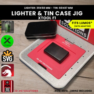 Laser jig for xTool F1 Zippo lighters
