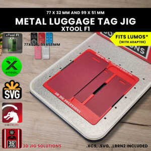 Aluminum Luggage tag engraving jig xTool F1