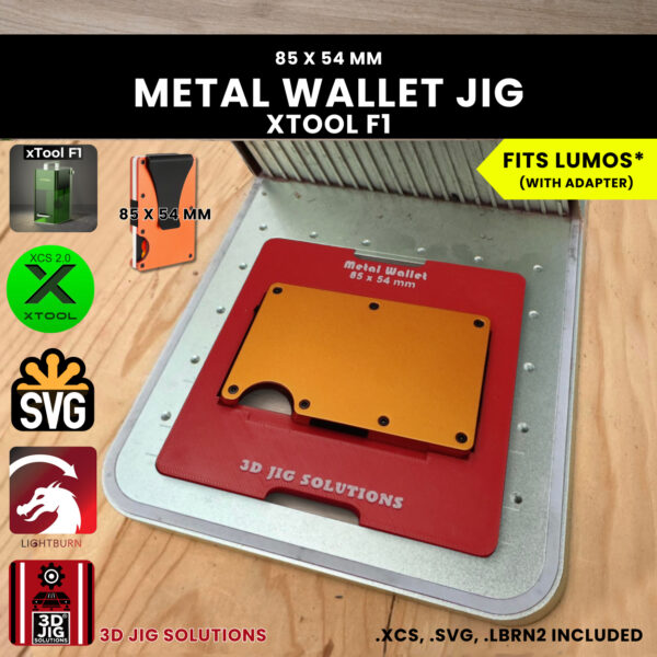 xTool F1 laser jig for Ridge wallets