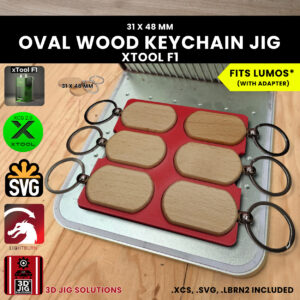 xTool F1 Oval wood keychain laser jig