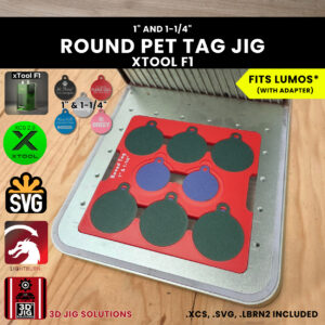 Laser jig for xTool F1 round pet tags