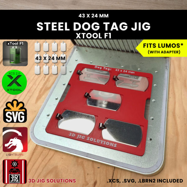 Stainless steel military tag jig xTool F1