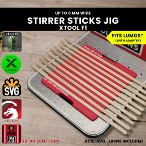 Bamboo drink stirrer jig xTool F1