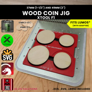 Laser jig for xTool F1 wood coins
