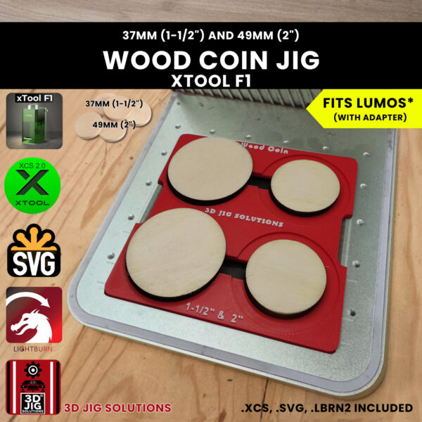 Laser jig for xTool F1 wood coins