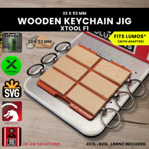 xTool F1 laser jig for bamboo keychains
