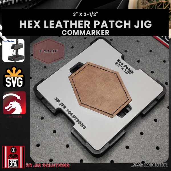 ComMarker laser jig for hex leather patches