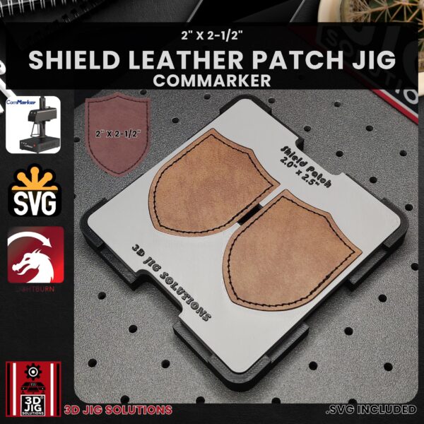 ComMarker laser jig for shield leather patches