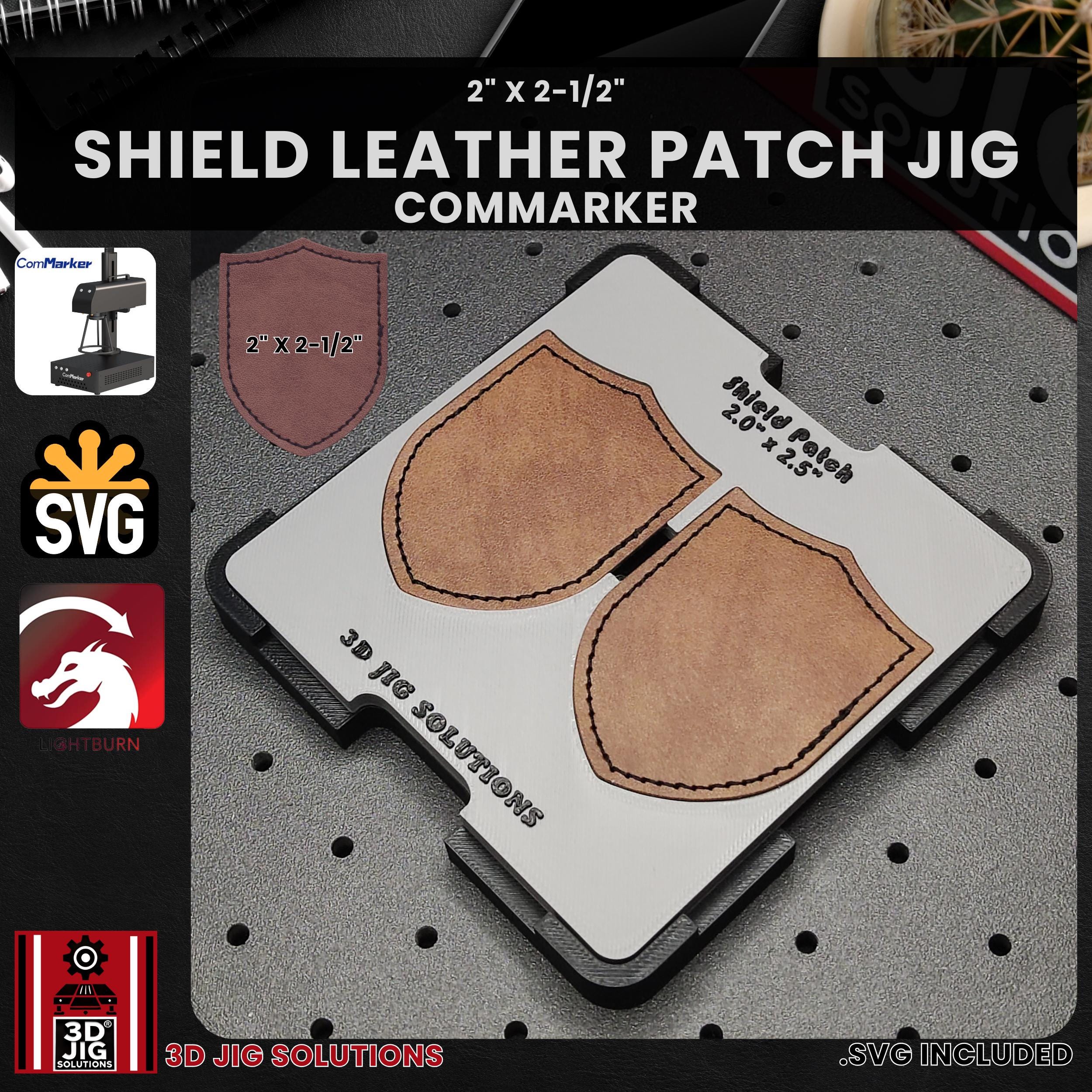 ComMarker laser jig for shield leather patches
