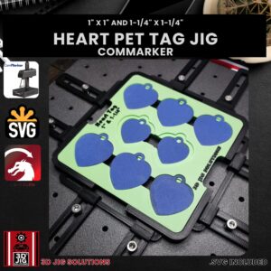 ComMarker laser jig for heart shaped pet tags