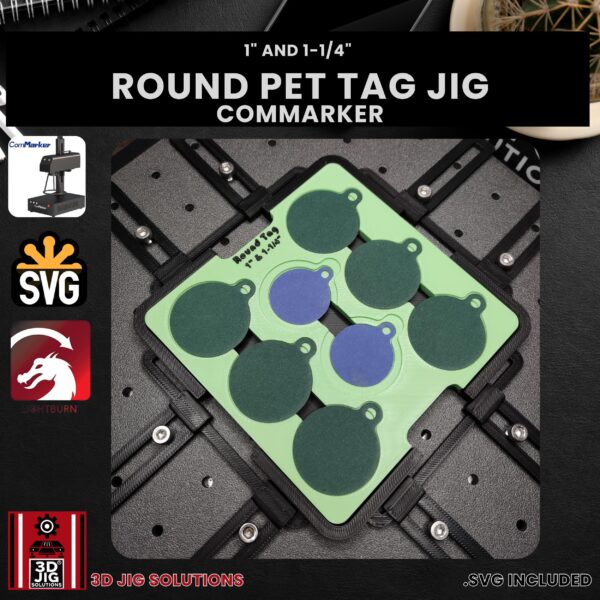 ComMarker laser jig for round pet IDs