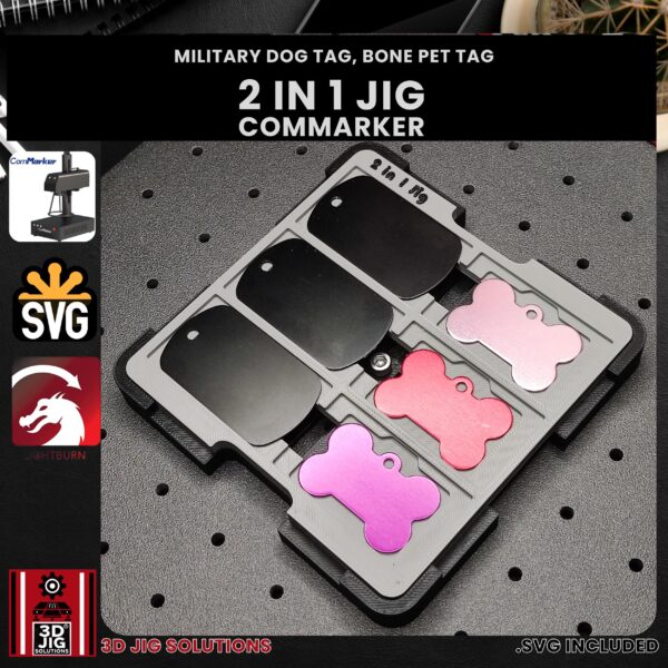 ComMarker laser jig for pet tags and dog tags