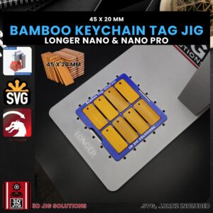 Longer Nano Pro Laser Jig for Bamboo Keychains, Wood Name Plates & Snack Alignment