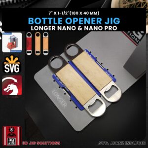 Longer Nano Pro Laser Jig for Bottle Openers - Leather & Wood Handle Template