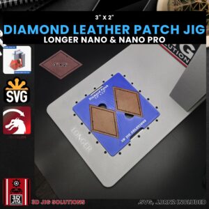Longer Nano Pro Laser Jig for Diamond Leather Hat Patches - Laserable Leatherette Template