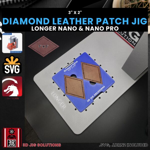 Longer Nano Pro Laser Jig for Diamond Leather Hat Patches - Laserable Leatherette Template