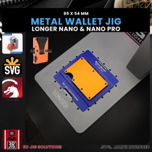 Longer Nano Pro Laser Jig for Metal Wallets - Ridge & RFID Wallet Template