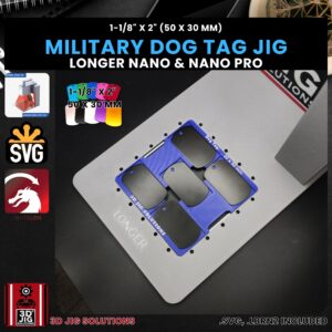 Longer Nano Pro Laser Jig for Military Dog Tags - Metal Military Tag Template