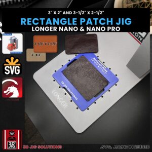 Longer Nano Pro Laser Jig for Rectangle Leather Hat Patches - Laserable Leatherette Template