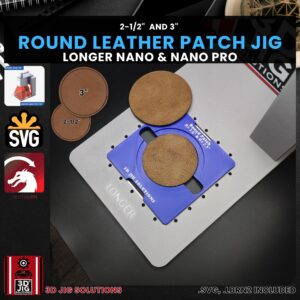 Longer Nano Pro Laser Jig for Round Leather Hat Patches - Laserable Leatherette Template