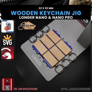 Longer Nano Pro Laser Jig for Wood Keychains - Rectangle Bamboo Keyring Template