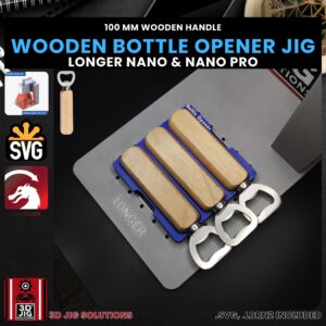 Longer Nano Pro Laser Jig for Bottle Openers - Can & Bottle Openers with 100mm Wood Handle