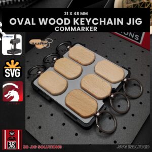 ComMarker laser jig for rounded rectangle bamboo keychains