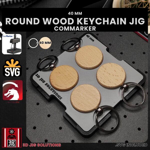 ComMarker laser jig for round bamboo keychains