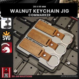 ComMarker laser jig for walnut keychains