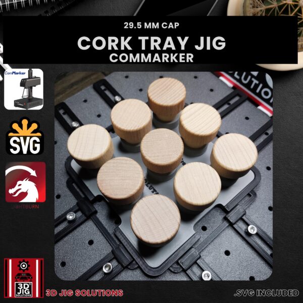 ComMarker laser jig for wood cap bottle stoppers