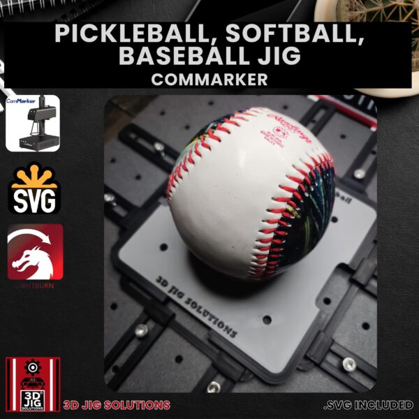 ComMarker laser jig for baseball engraving