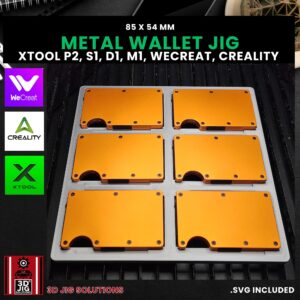 Laser jig for metal wallets
