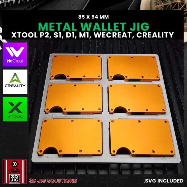 Laser jig for metal wallets