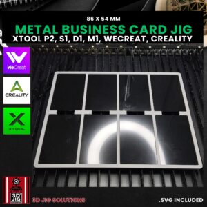 Laser jig for metal business cards