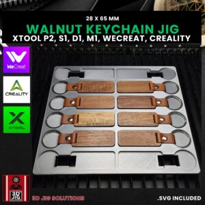 Wood key ring engraving jig xTool WeCreat Creality