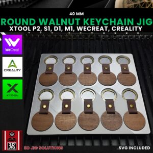 Wood key ring engraving jig xTool WeCreat Creality