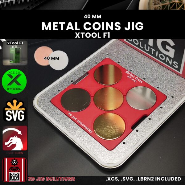 xTool F1 metal coin laser jig