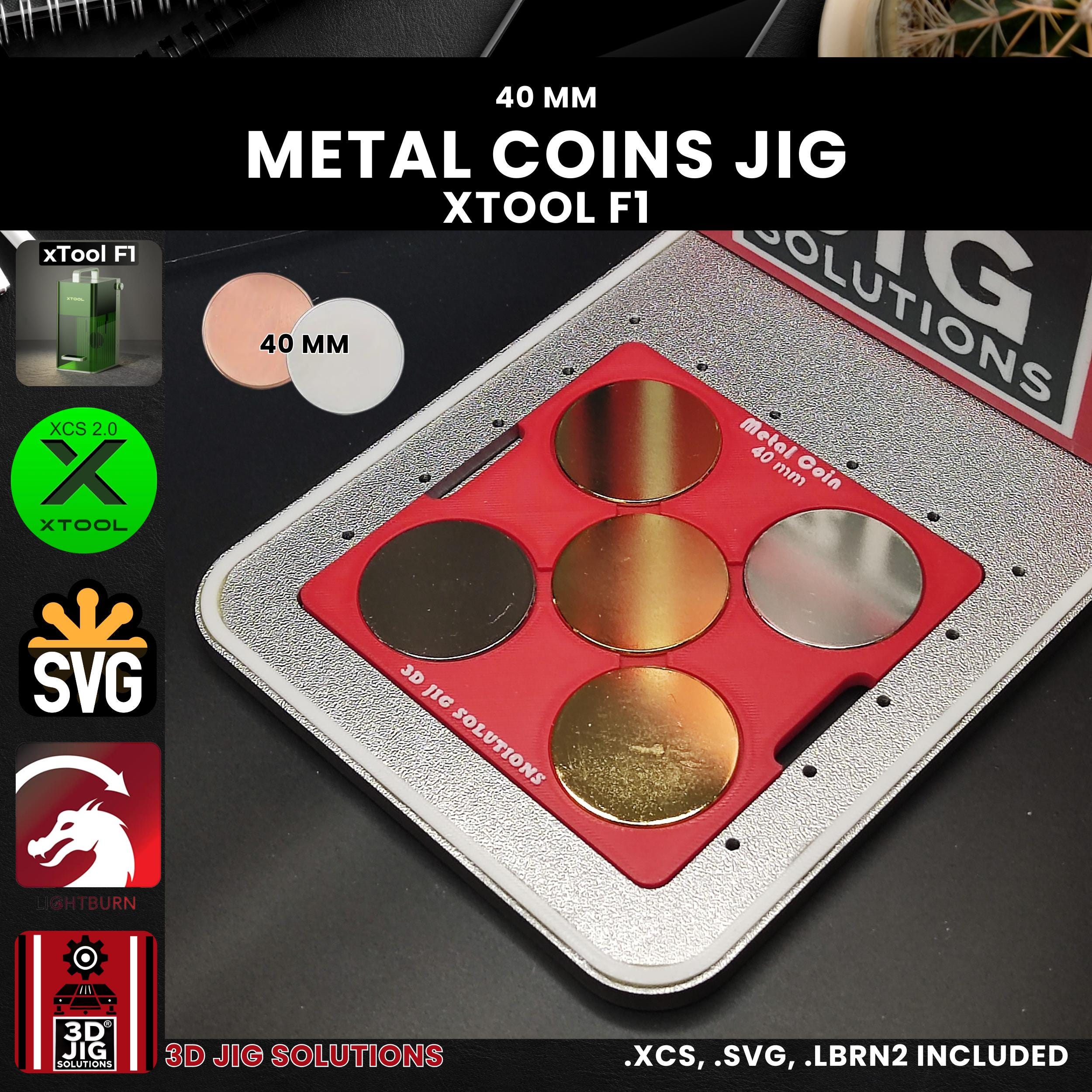 xTool F1 metal coin laser jig