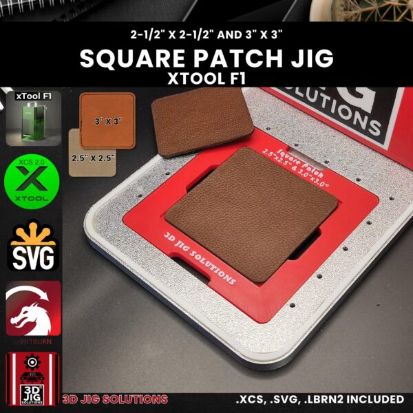 xTool F1 square leather hat patch laser jig