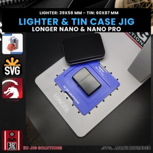 Longer Nano Pro Laser Jig for Flip Top Lighters - Zippo & Tin Case Template