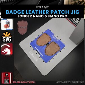 Longer Nano Pro Laser Jig for Badge Leather Hat Patches - Laserable Leatherette Template