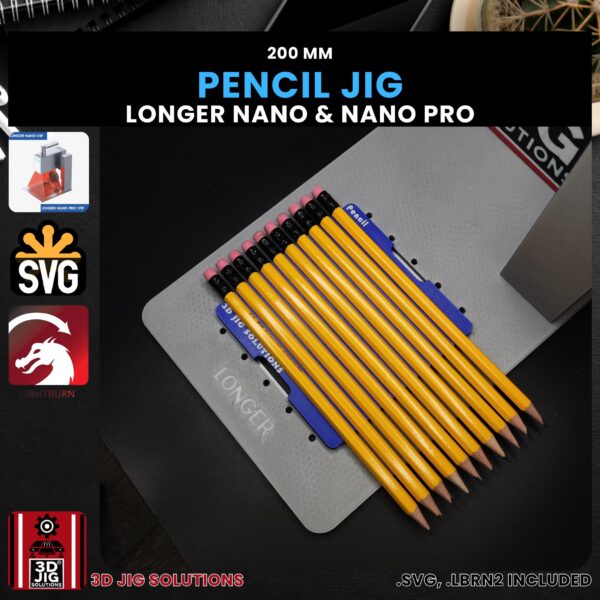 Longer Nano Pro Laser Jig for Pencils - Hexagon Laserable School Pencil Template