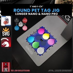 Longer Nano Pro Laser Jig for Round Pet Tags - Metal Pet ID Tag Template