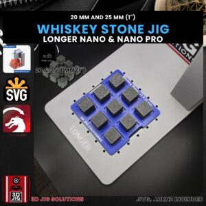 Longer Nano Pro Laser Jig for Whiskey Stones - Drinks & Shots Ice Cube Template